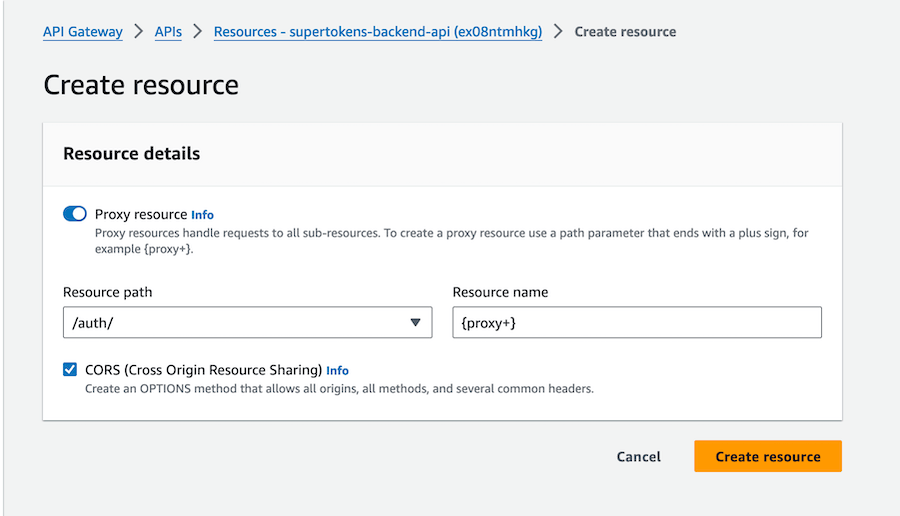 Create proxy route step UI